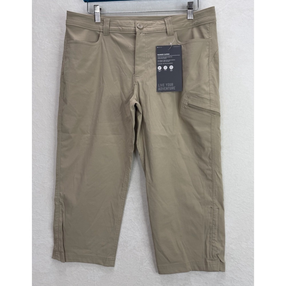Eddie Bauer Women's Rainier Capri Pants Size 14 Light Khaki NWT